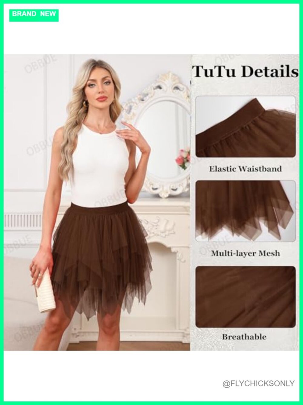 Layered Tulle Tutu Skirt Bubble A-Line Halloween Cosplay Dance - Picture 3 of 6